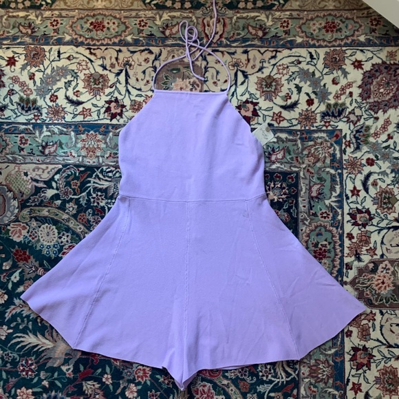 Free People FP Beach Romper Mini Dress Lavender Knit Size Large - Picture 1 of 8